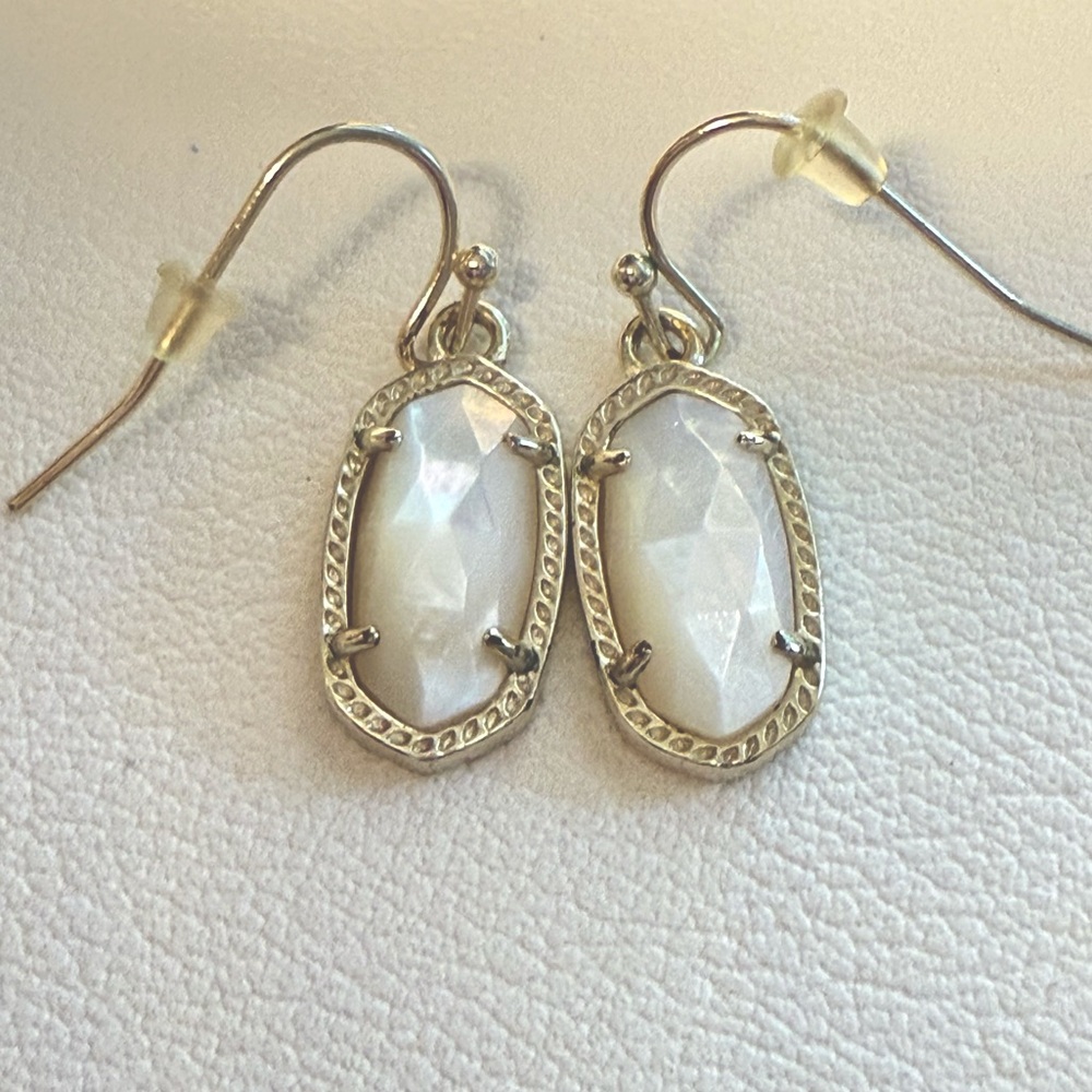 Kendra Scott Lee Drop Earrings Gold Ivory Mother of Pearl